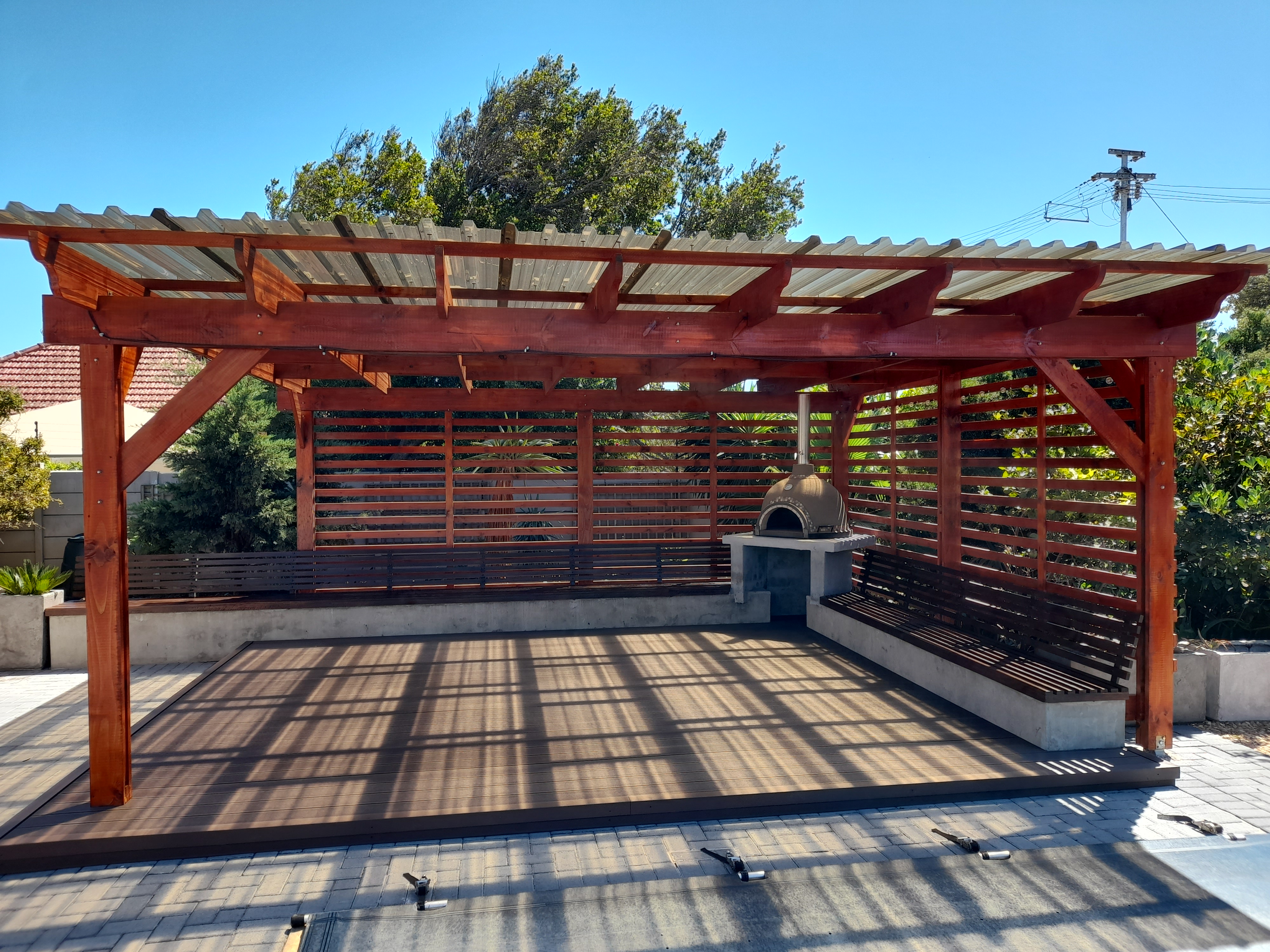 Covered Entertainment Pergola by Cutting Edge Carpenters